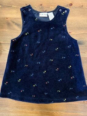 Baby Togs Velour Navy Velvet Embroidered Dress (24M)